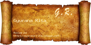 Gyurana Rita névjegykártya